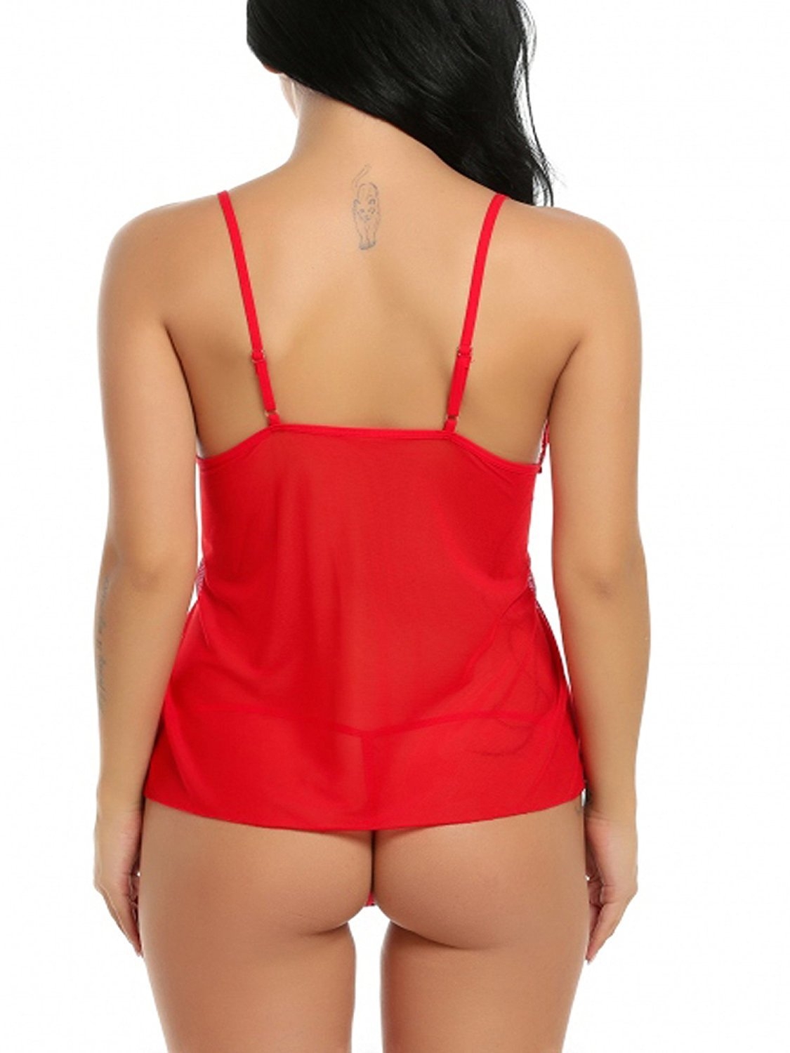 Red Babydoll Night Dress Honeymoo